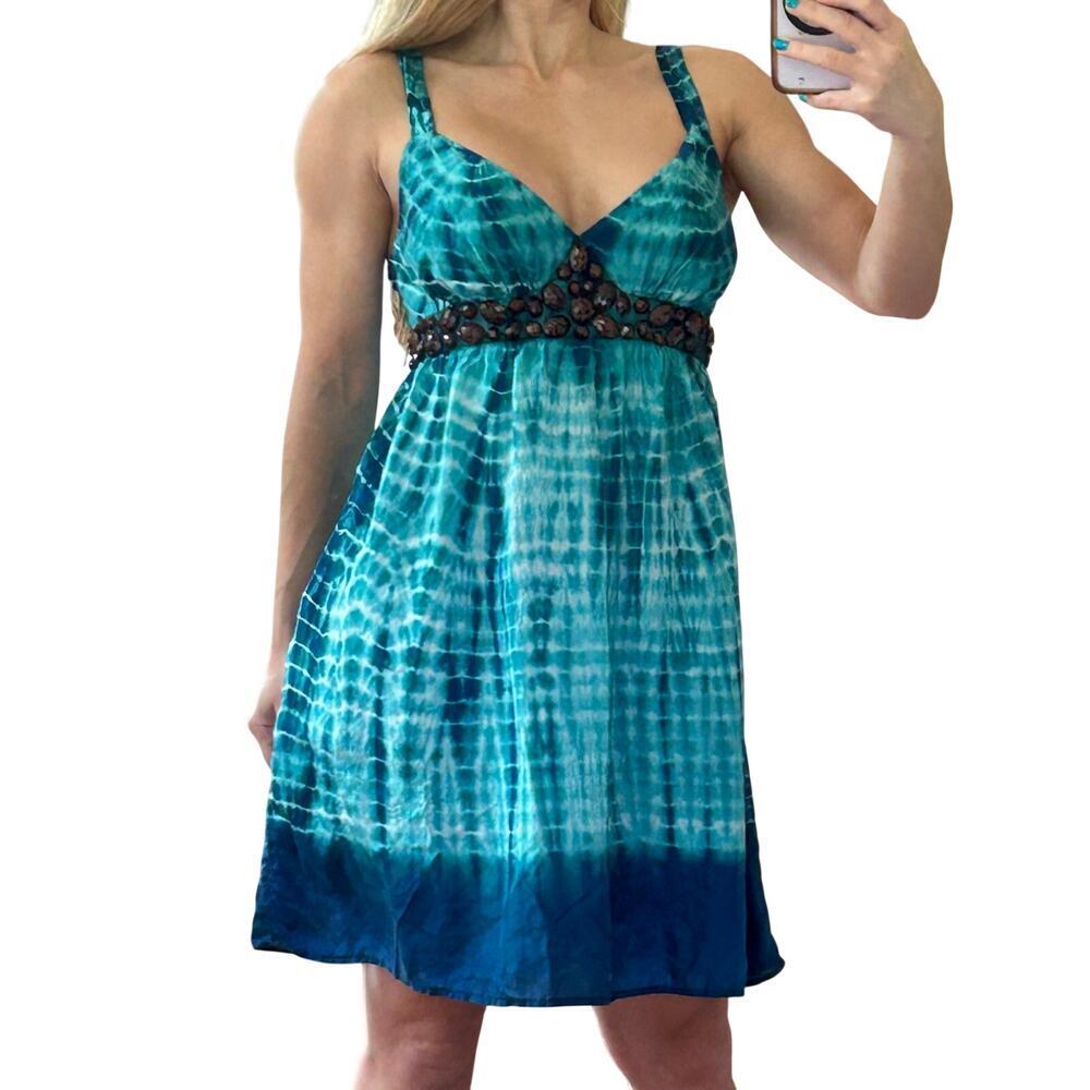 Velvet by Graham & Spencer Anthropologie Silk Mermaid Tie-Dye Dress
